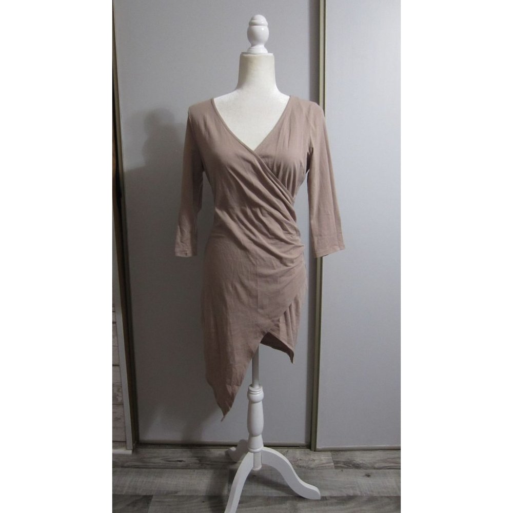 Fury Large Beige Bodycon Casual Occasion Dress